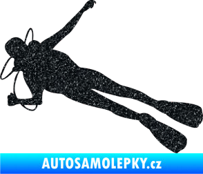 Samolepka Potápěč 004 levá Ultra Metalic černá