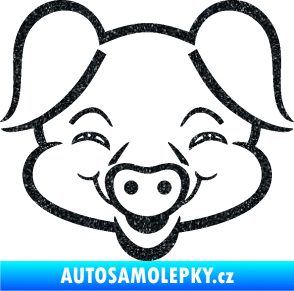 Samolepka Prase 003 veselý čuník Ultra Metalic černá