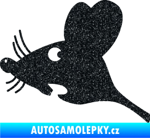 Samolepka Překvapená myš levá Ultra Metalic černá