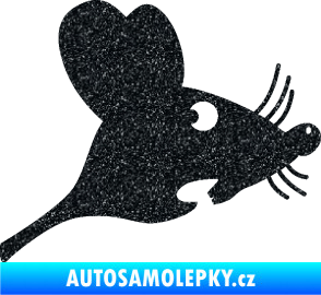 Samolepka Překvapená myš pravá Ultra Metalic černá