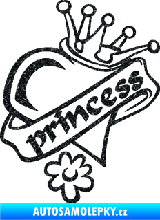 Samolepka Princess nápis v srdíčku Ultra Metalic černá