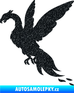 Samolepka Pták Fénix 001 levá Ultra Metalic černá