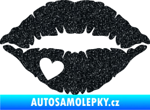 Samolepka Pusa 004 se srdíčkem levá Ultra Metalic černá