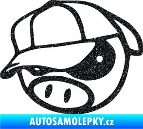 Samolepka Rally pig 003 levá Ultra Metalic černá