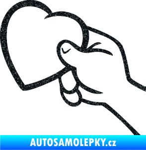 Samolepka Ruka se srdíčkem levá Ultra Metalic černá