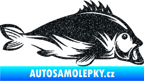 Samolepka Ryba 003 pravá Ultra Metalic černá