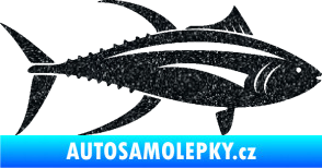 Samolepka Ryba 013 pravá tuňák Ultra Metalic černá