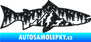 Samolepka Ryba 021 pravá noční rybaření Ultra Metalic černá