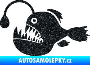 Samolepka Ryba 022 levá mořský ďas s lampičkou Ultra Metalic černá
