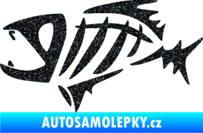 Samolepka Ryba kostra  007 levá Ultra Metalic černá