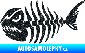 Samolepka Ryba kostra 004 levá Ultra Metalic černá