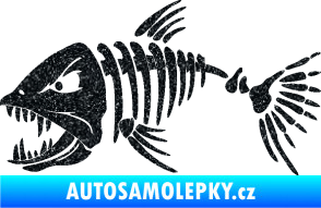 Samolepka Ryba kostra 005 levá Ultra Metalic černá