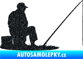 Samolepka Rybář 014 pravá Ultra Metalic černá