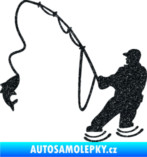 Samolepka Rybář 018 levá Ultra Metalic černá