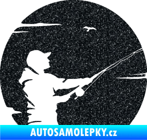 Samolepka Rybář 022 pravá Ultra Metalic černá
