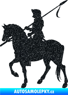 Samolepka Rytíř na koni levá Ultra Metalic černá