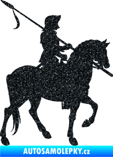 Samolepka Rytíř na koni pravá Ultra Metalic černá