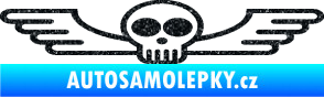 Samolepka Samolepka na zadní sklo 001 lebka s křídly Ultra Metalic černá