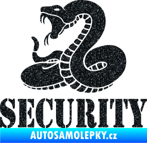Samolepka Security hlídáno - levá had Ultra Metalic černá