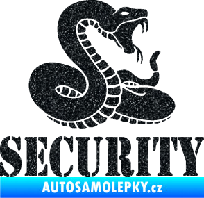 Samolepka Security hlídáno - pravá had Ultra Metalic černá