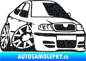 Samolepka Škoda Octavia karikatura pravá Ultra Metalic černá