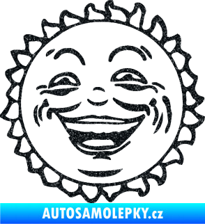 Samolepka Slunce usměvavá tvář Ultra Metalic černá