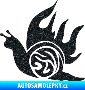 Samolepka Šnek s plameny levá Ultra Metalic černá