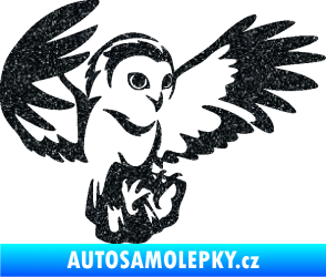 Samolepka Sova 006 pravá Ultra Metalic černá