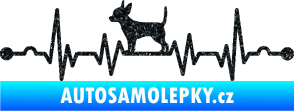 Samolepka Srdeční tep 006 levá čivava Ultra Metalic černá