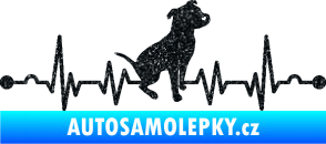 Samolepka Srdeční tep 007 pravá pitbull Ultra Metalic černá