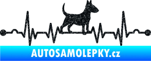 Samolepka Srdeční tep 008 pravá pes bulteriér Ultra Metalic černá