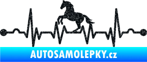Samolepka Srdeční tep 010 levá  koník Ultra Metalic černá