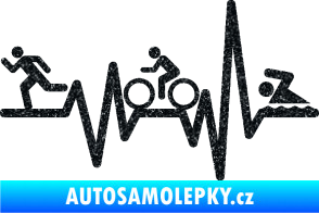 Samolepka Srdeční tep 012 levá triatlon Ultra Metalic černá
