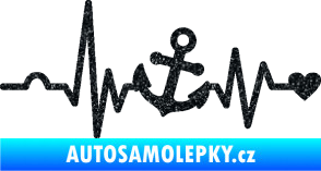 Samolepka Srdeční tep 031 pravá kotva Ultra Metalic černá