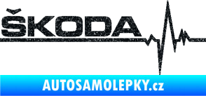 Samolepka Srdeční tep 034 levá Škoda Ultra Metalic černá