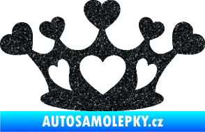 Samolepka Srdíčka korunka Ultra Metalic černá