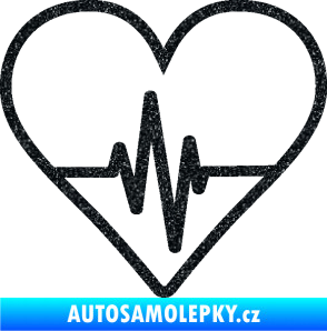 Samolepka Srdíčko 017 ekg křivka Ultra Metalic černá