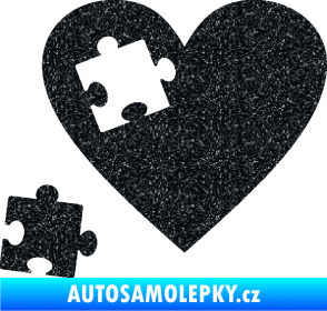 Samolepka Srdíčko 022 levá vypadlý puzzlík Ultra Metalic černá