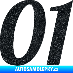 Samolepka Startovní číslo 01 typ 3 Ultra Metalic černá