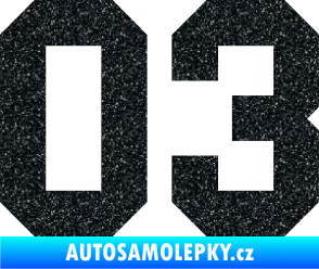 Samolepka Startovní číslo 03 Ultra Metalic černá