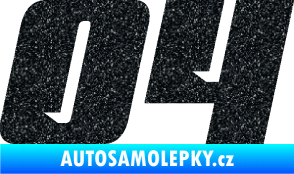 Samolepka Startovní číslo 04 typ 6 Ultra Metalic černá