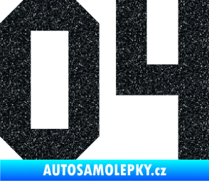 Samolepka Startovní číslo 04 Ultra Metalic černá