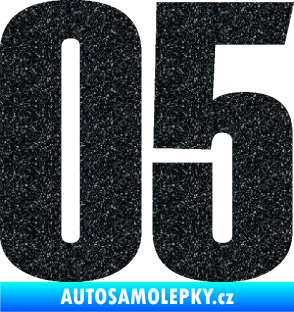 Samolepka Startovní číslo 05 typ 2 Ultra Metalic černá