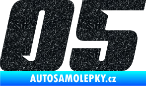 Samolepka Startovní číslo 05 typ 6 Ultra Metalic černá