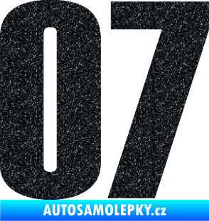 Samolepka Startovní číslo 07 typ 2   Ultra Metalic černá