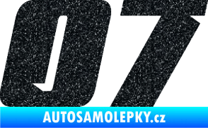 Samolepka Startovní číslo 07 typ 6 Ultra Metalic černá