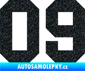 Samolepka Startovní číslo 09 Ultra Metalic černá