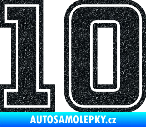 Samolepka Startovní číslo 10 typ 5 Ultra Metalic černá