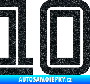 Samolepka Startovní číslo 10 typ 7 Ultra Metalic černá
