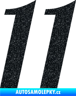 Samolepka Startovní číslo 11 typ 3   Ultra Metalic černá